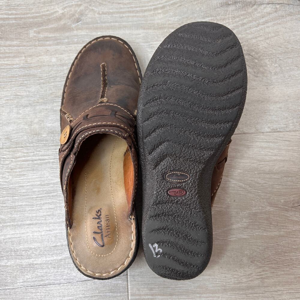 Clarks Shoes Womens SZ 7M Brown Artisan Collection Inca Amy Mules Slip On Clogs - Picture 10 of 15